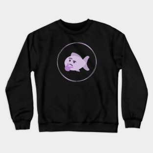 Thinking Fish Emoji Pink Crewneck Sweatshirt